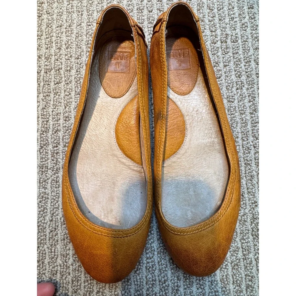 FRYE Women's Tan Leather Driving Moccasin Flats Shoes